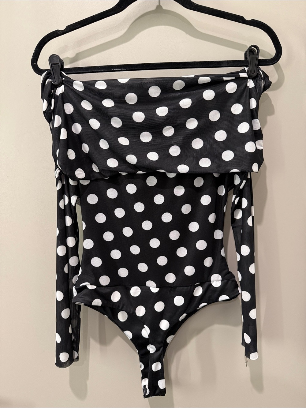 Free People Off the Shoulder Polka Dot Bodysuit